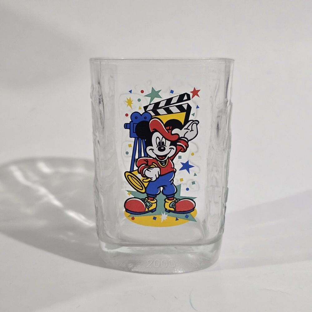 McDonalds Walt Disney Studios - Mickey Mouse 2000 Millennium Glass Cup Single